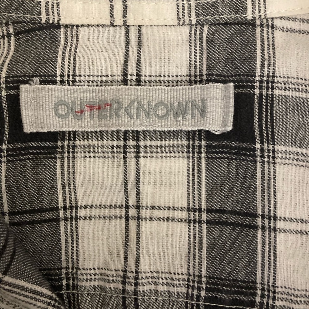Outerknown Men’s Highline L/S Shirt in Black and White Plaid - Picture 7 of 8